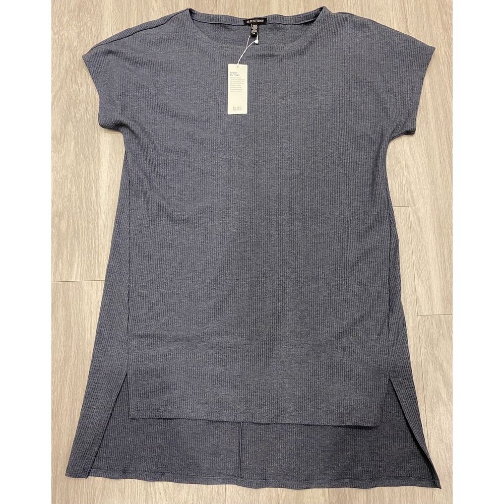 Eileen Fisher Tencel Soft Jersey Knit Boxy Dress Large Hippie Beach Tropical$148
